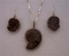 Fossilized Snail Necklace & Earring Set