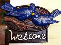 Blue Bird Welcome Sign